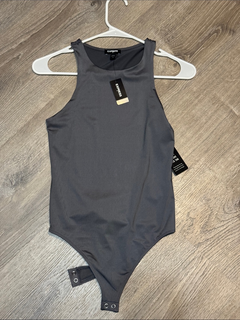 Express Dark Gray High Neck Bodysuit
